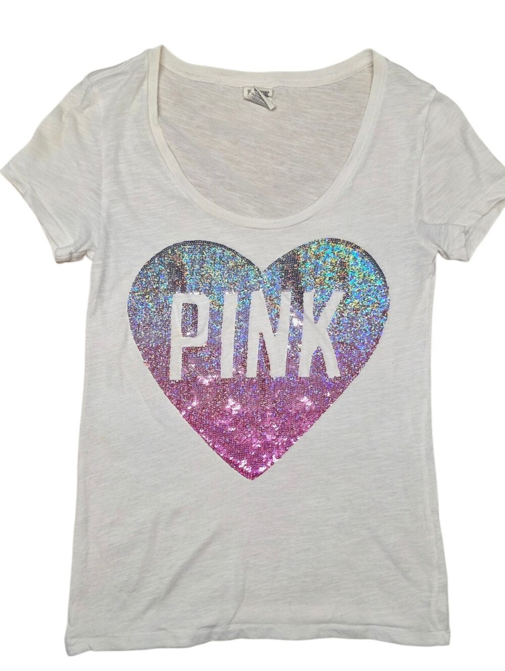PINK Shiny Large Iridescent Sequin Heart 32